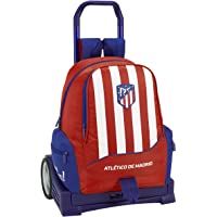 Los mejores  - Club Atlético de Madrid Atlético de Madrid Mochila con Carro Ruedas Evolution- Trolley Equipaje para niños- Rojo- 44 cm